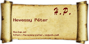 Hevessy Péter névjegykártya